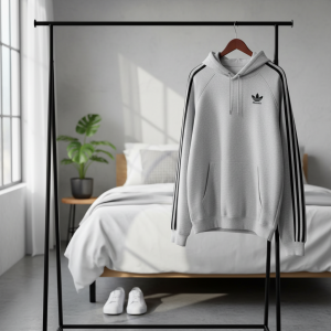 Adidas Grey Hoodie Classic 3-Stripes Pullover