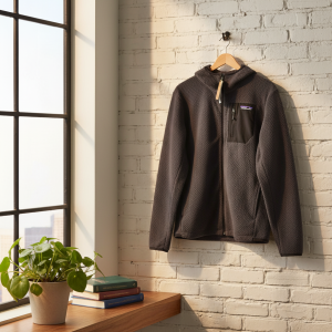 Patagonia Black Hooded Fleece Jacket for Men