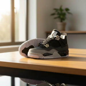 Nike Air Jordan 4 Black Gray Basketball Shoes