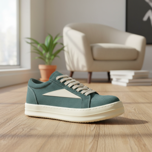 Suede Casual Low Top Green Sneakers