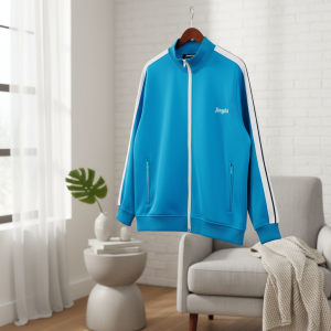 Palm Angels Blue Track Jacket Zip-Up