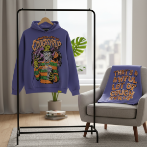 Awful Lot Of Cough Syrup Purple Graphic Hoodie