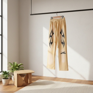 Hellstar Flame Print Yellow Streetwear Pants