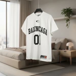Balenciaga 01 Logo White Cotton Casual T-Shirt