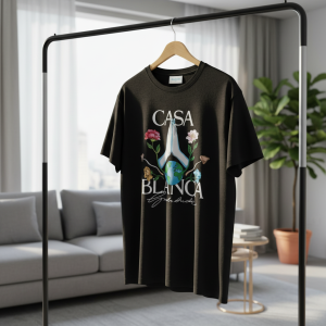 Casablanca Graphic Earth Flower Print Black T-Shirt