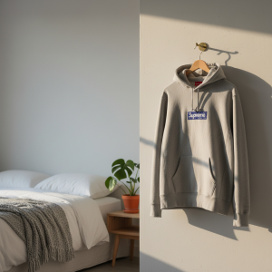 Supreme Box Logo Gray Hoodie Pullover Sweatshirt