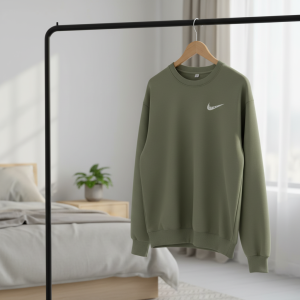 Nike Casual Crewneck Sweatshirt Green Pullover Top