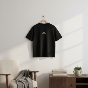 WE11DONE Black Cotton Logo Short Sleeve T-Shirt