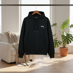 Stussy Black Graphic Logo Hoodie