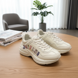 Gucci Men’s Luxury White Leather Sneakers