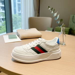 Gucci White Leather Sneakers Casual Shoes