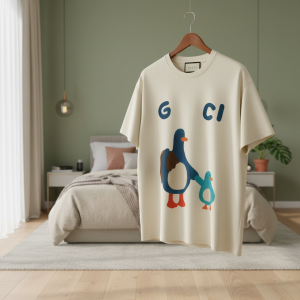 Gucci Cartoon Duck Print Casual Cotton T-Shirt