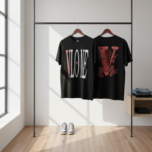 Vlone Black Street Style Graphic T-Shirt
