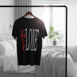 Vlone Black Red Logo Cotton T-Shirt