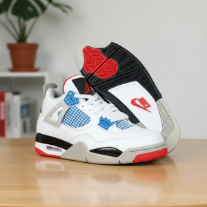 Nike Air Jordan 4 White Blue Red Sneakers