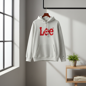 Lee Classic Gray Logo Print Hoodie
