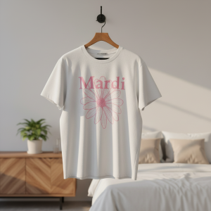 Mardi Mercredi Pink Daisy Graphic White T-Shirt