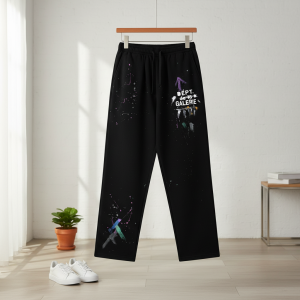 Gallery Dept Paint Splatter Black Casual Pants