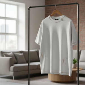 WE11Done White Distressed Oversized T-Shirt