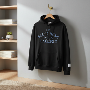 Gallery Dept Black Printed Cotton Hoodie Sweater