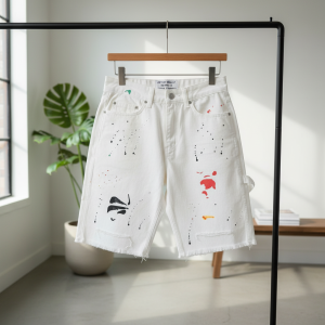 Gallery Dept White Paint Splatter Denim Shorts
