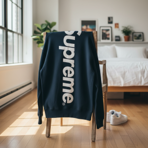 Supreme Logo Print Black Hoodie Sweatshirt