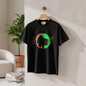 Gucci Black Graphic Logo Cotton T-Shirt