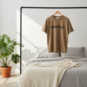 Essentials Oversized Brown Casual Cotton T-Shirt