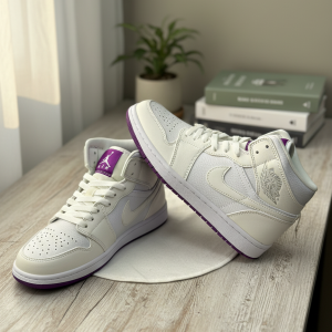 Nike Air Jordan Mid White Purple Sneakers