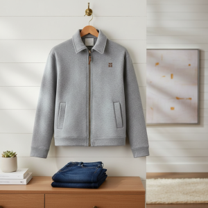 Miu Miu Grey Wool Zip Up Jacket