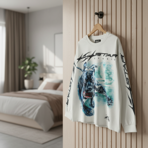 Hellstar Sports Graphic Long Sleeve Skull Dog T-Shirt