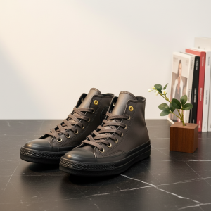 Converse High Top Black Leather Casual Sneakers