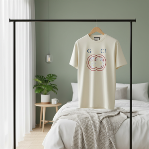 Gucci Classic Logo Print Beige T-Shirt