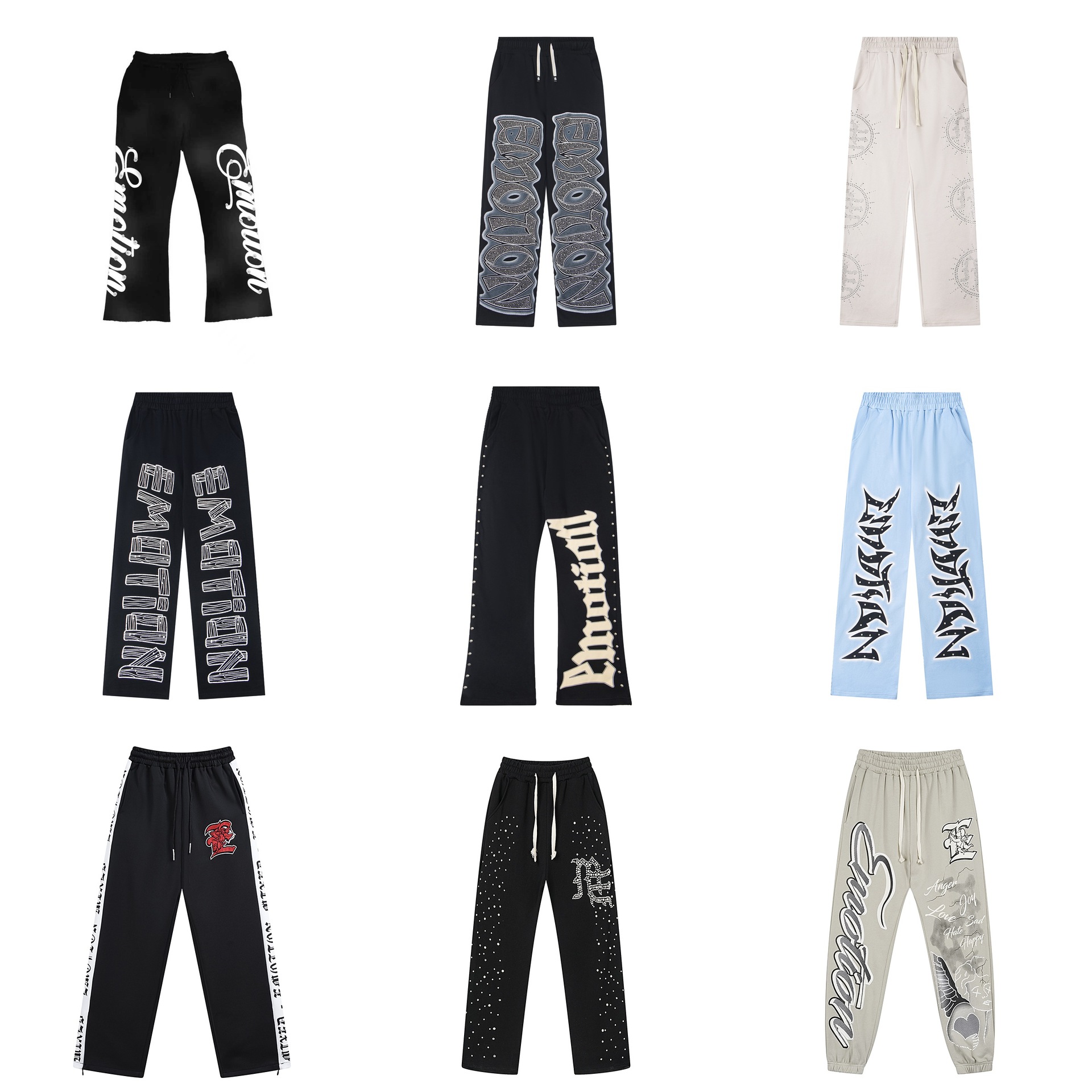 Mixed Emotion - Vintage Hip Hop Loose Drawstring Casual Pants - Pants/Shorts - Buy at Kakobuy Spreads