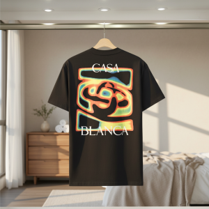 Casablanca Black Graphic Print Cotton T-Shirt