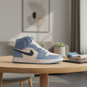 Nike Air Jordan 1 Blue White High Top Sneakers