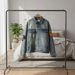 Purple Brand Paint Splatter Denim Jacket