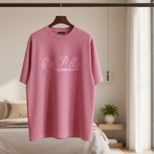 Balenciaga Pink Logo Cotton Oversized T-Shirt