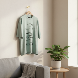 Balenciaga Distressed Print Oversized Cotton T-Shirt