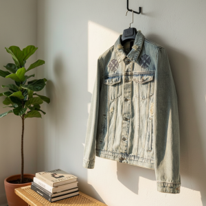 Chrome Hearts Denim Jacket Men's Vintage Blue Outerwear