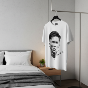 Saint Michael Graphic Print White Cotton T-Shirt