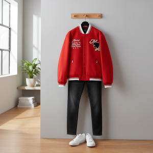 Amiri Red Panther Varsity Baseball Jacket