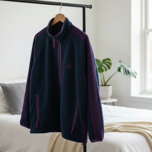 Needles Track Jacket Navy Purple Zip-Up Sportswear