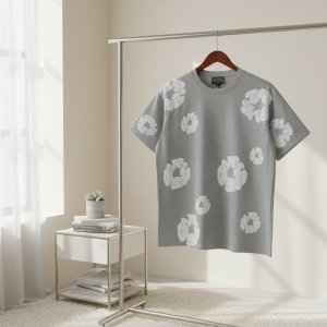 Denim Tears Grey Flower Print Cotton T-Shirt