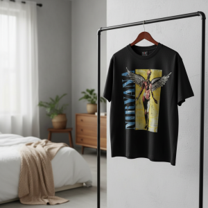 Nirvana Angel Graphic Black Cotton T-Shirt