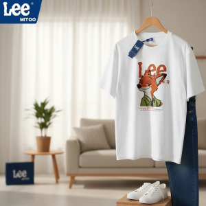 Lee Mitoo Fox Graphic White Cotton T-Shirt