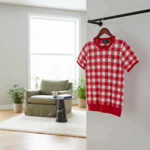 Ralph Lauren Red Checkered Knit T-Shirt