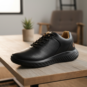 Ecco Black Leather Casual Sneakers Men