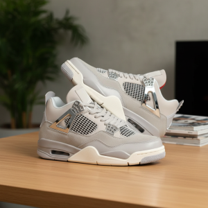 Nike Retro Light Gray Mesh Sport Sneakers