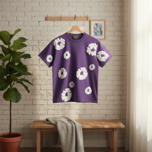 DenimTears Purple Graphic Print Cotton T-Shirt